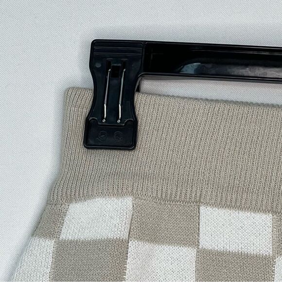 Charlie Holiday Grid Avalon Skirt tan and cream sweater skirt NWT - Picture 12 of 14